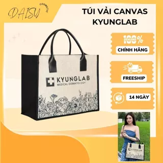 Túi Vải CanVas KYUNGLAB, Túi Xách, Túi Cói Vintage Du Lịch, Đi Biển Size To Có Khóa Kéo