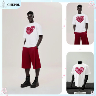 Áo thun Nam Chepol in hình trái tim cao cấp, áo phông chất cotton co dãn 4 chiều có big size đến 120kg - CP_x5121