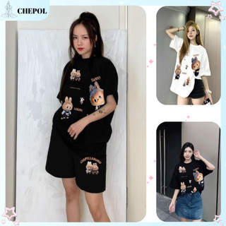 Áo thun Nữ Chepol unisex chất liệu cotton co dãn 2 chiều hàng thiết kế cao cấp hình gấu labubu có bigsize cpt410