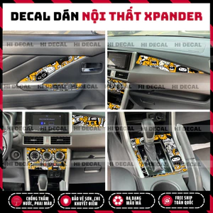 Tem nội thất Xpander 2018 - 2024, decal dán xe trang trí bền màu bảo vệ xe, chống nước