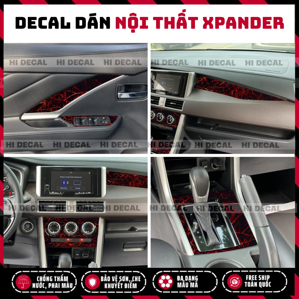 Tem nội thất Xpander 2018 - 2024,  decal dán xe trang trí bền màu bảo vệ xe, chống nước
