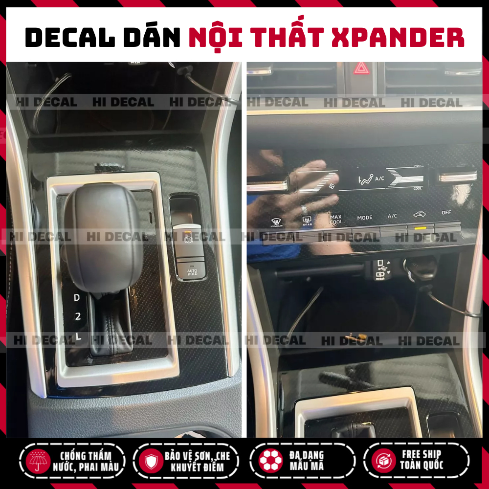 Tem nội thất Xpander 2018 - 2024,  decal dán xe trang trí bền màu bảo vệ xe, chống nước