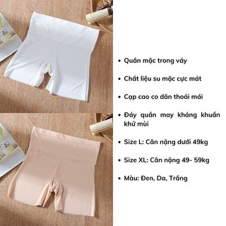 Combo 3 Quần mặc trong váy chống lộ đúc su ôm sát vòng 3 định hình nâng mông V-8941