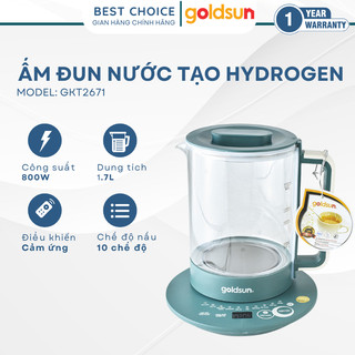 Ấm đun nước tạo Hydrogen Goldsun GKT2671 dung tích 1,7L - 10 chế độ nấu thông minh, dễ điều chỉnh