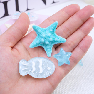 Set 7 Sticker, charm 3D chủ đề Cá Sao Biển DIY Mita gắn Dép Sục, Cá Sấu JBM-03