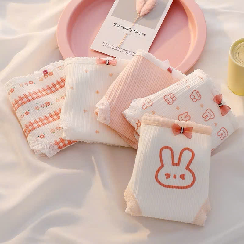 Sét 10 Quần Lót Nữ Cotton Thỏ Hồng Dễ Thương , Quần Chip Thoáng khí Mềm Mịn 786