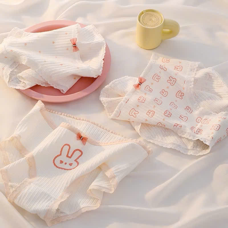 Sét 10 Quần Lót Nữ Cotton Thỏ Hồng Dễ Thương , Quần Chip Thoáng khí Mềm Mịn 786