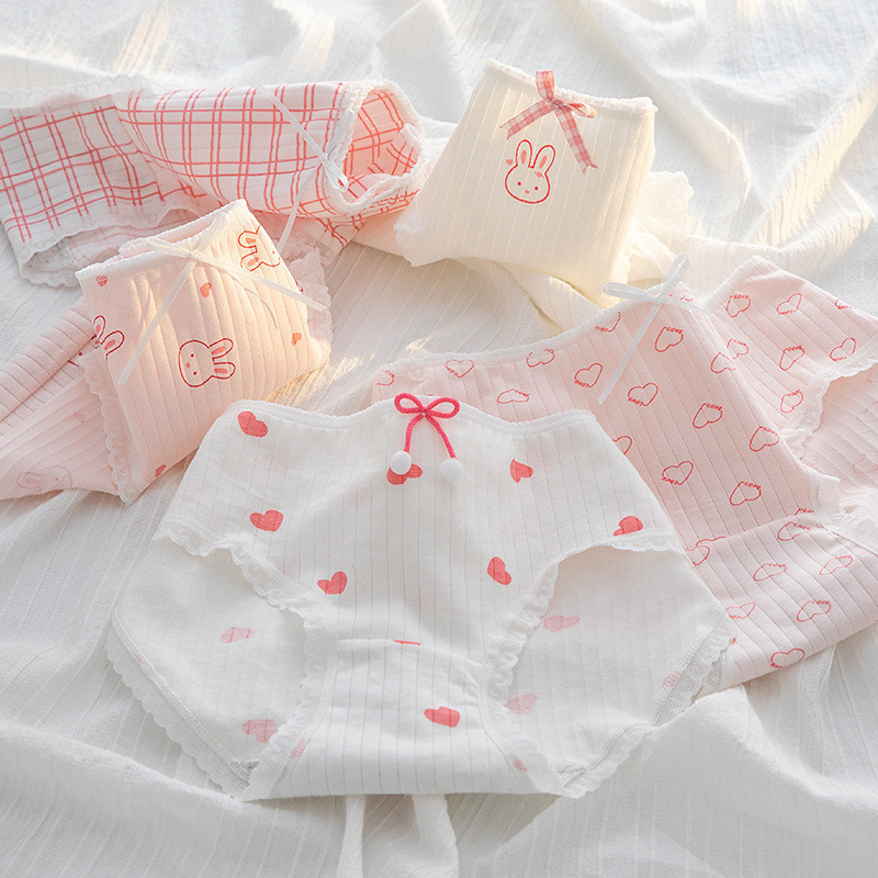 Sét 10 Quần Lót Nữ Cotton Thỏ Hồng Dễ Thương , Quần Chip Thoáng khí Mềm Mịn 786