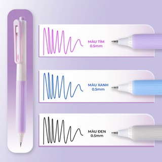 [Giảm 7K] Hộp 10/12 Bút Gel Classmate Bút Bi Nước Bấm Ngòi ST2Bi 0.5mm Mực Xanh Đen Tím Nhanh Khô, Nhiều Mực
