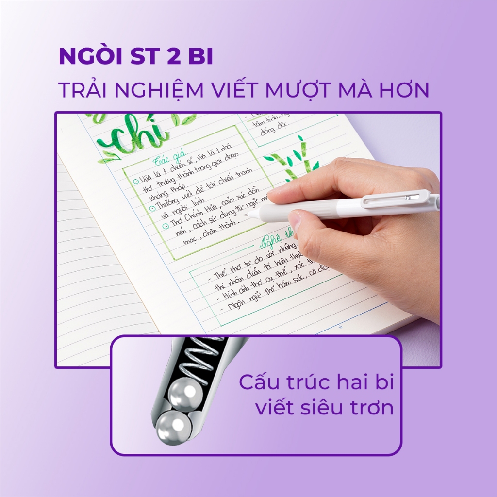 Bút Gel Bấm Classmate Bút Nước Ngòi 0.5mm Mực Xanh Đen Tím Nhanh Khô Bút Gel Có Nắp Shine Ghi Chép Bút Luyện Thi GP113/4