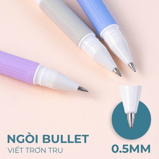 Bút Gel Nắp Classmate Đệm Xốp Ngòi 0.5mm Bút Gel Mực Nước Xanh Tím Đen Dành Cho Các Bé Học Sinh Sinh Viên