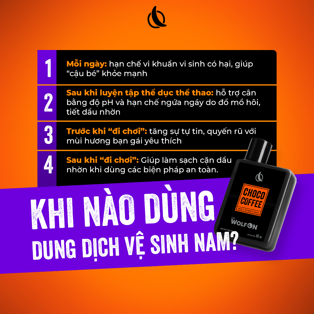 Ảnh Dung Dịch Vệ Sinh Nam Giới LYD Wolf ON Choco Coffee Ngọt Ngào Sạch Thơm Cuốn Hút 95ml 3