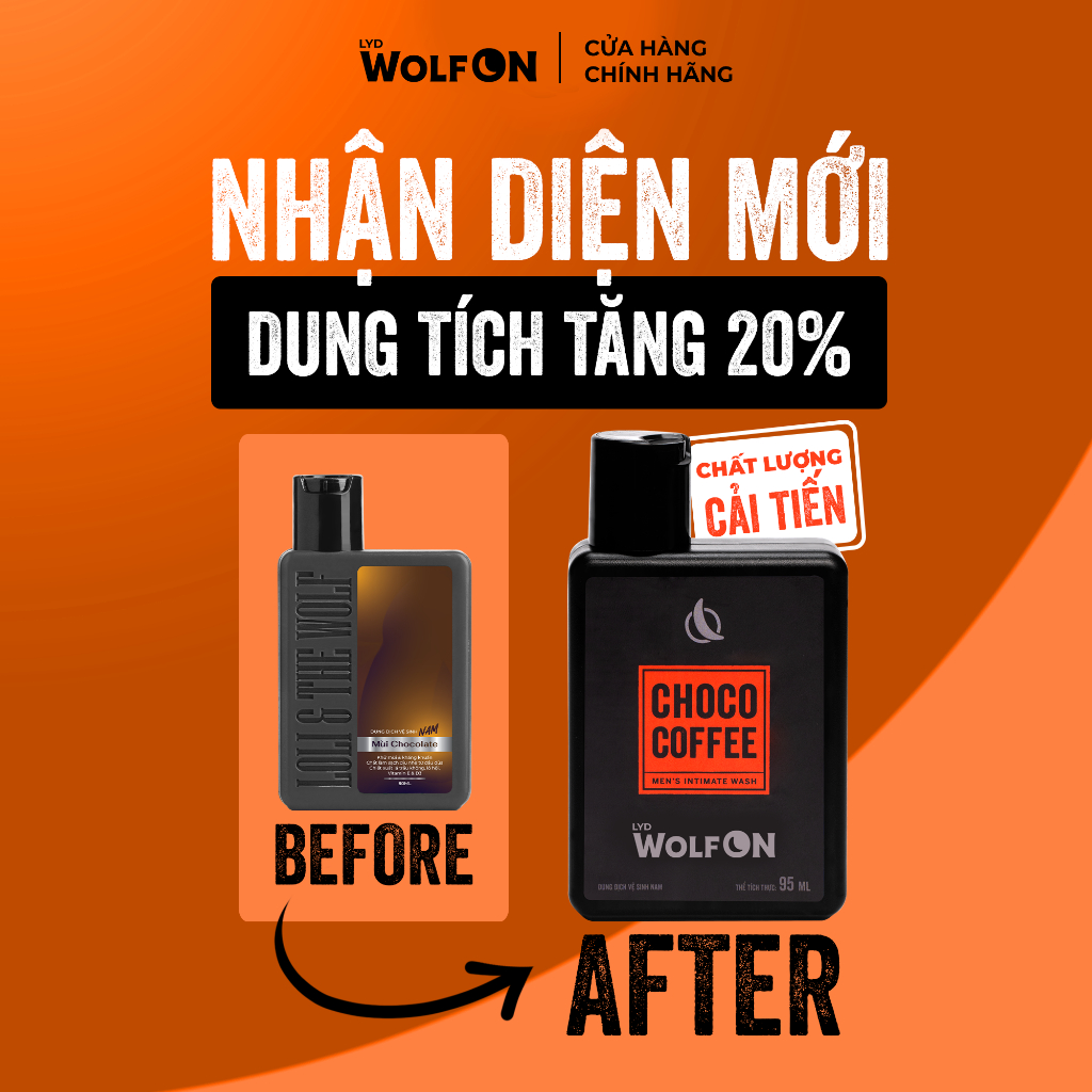 Ảnh Dung Dịch Vệ Sinh Nam Giới LYD Wolf ON Choco Coffee Ngọt Ngào Sạch Thơm Cuốn Hút 95ml 1