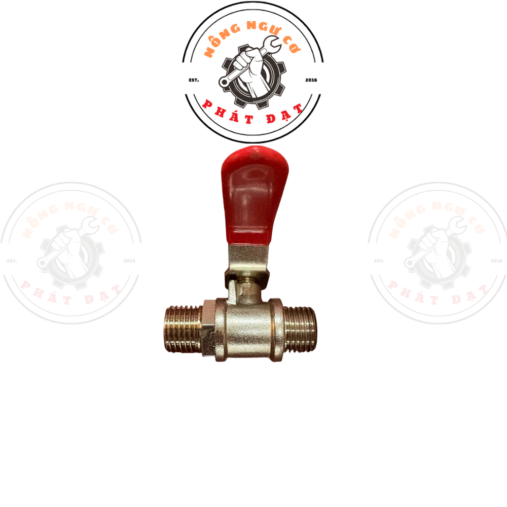Khóa bi / Van bi 2 ren ngoài đầu máy rửa xe OK TAIWAN, Ren 13mm_13.8mm, Kim loại, tay gạt chắc chắn