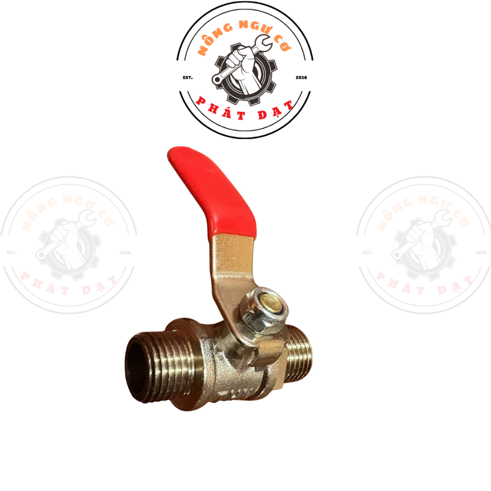 Khóa bi / Van bi 2 ren ngoài đầu máy rửa xe OK TAIWAN, Ren 13mm_13.8mm, Kim loại, tay gạt chắc chắn