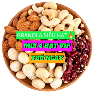 [GRANOLA VIP] 500G HẠT MIX 4 LOẠI HẠT NGŨ CỐC ĐẶC BIỆT SẤY NGUYÊN VỊ (có thêm nhân óc chó vàng) GỒM MACCA, ÓC CHÓ...