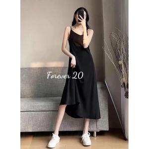 Váy 2 dây chất đũi lụa rộng mát sang chảnh đi chơi đi biển Đầm nữ hai dây dáng dài mặc nhà đi du lịch trẻ trung T647G