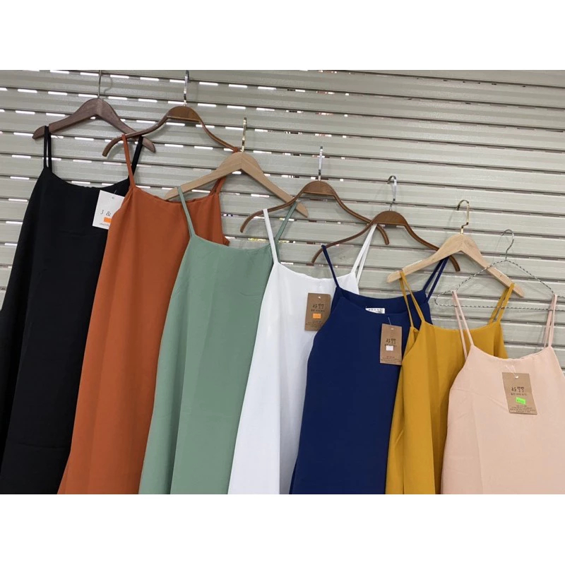 Váy 2 dây chất đũi lụa rộng mát sang chảnh đi chơi đi biển Đầm nữ hai dây dáng dài mặc nhà đi du lịch trẻ trung T647G