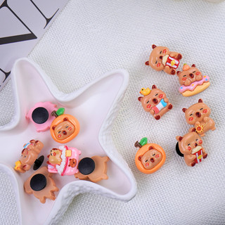 Set 12 Sticker, charm 3D chủ đề Capybara thư giãn DIY Mita gắn Dép Cross, Dép Sục, Cá Sấu JBM-04
