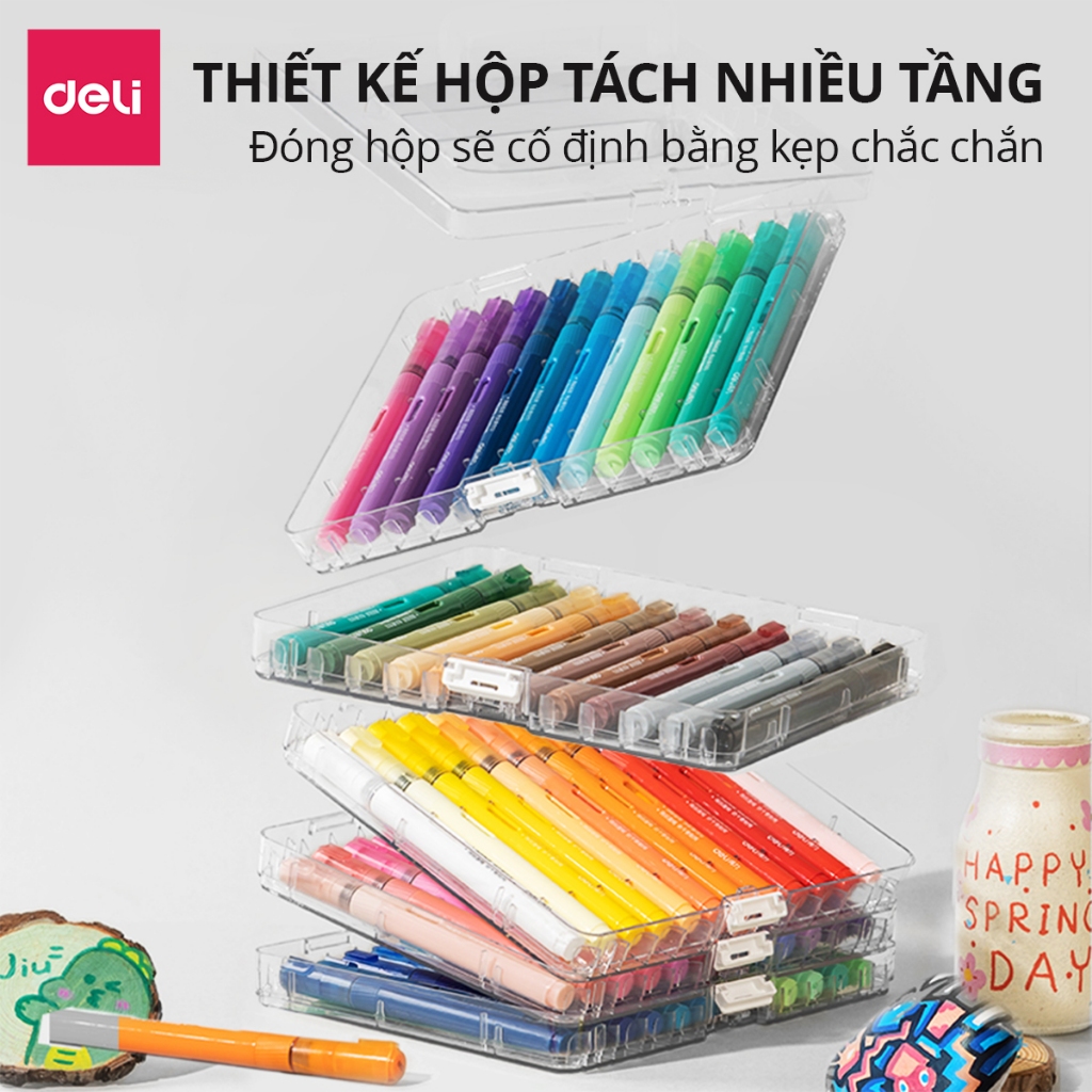 [🔥TRỢ GIÁ] Bút Sơn Acrylic Marker Deli Dạng Roller 24/36/48/60/84 Màu Acrylic Marker An Toàn Màu Vẽ Trên Mọi Chất Liệu
