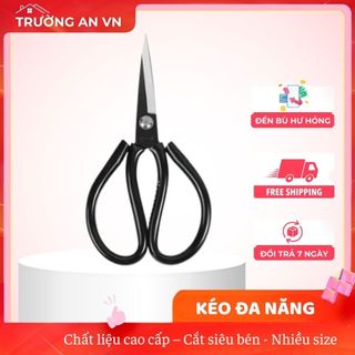 KÉO CẮT THỰC PHẨM CÁN SẮT BỌC NHỰ ĐEN LƯỠI THÉP A1, A2,A3 - Trường An VN