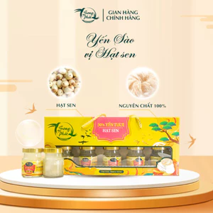 Hộp Quà 10 hũ yến chưng hạt sen Song Phát cải thiện sức khỏe ngủ sâu ăn ngon tiêu hóa tốt Hũ 70ml