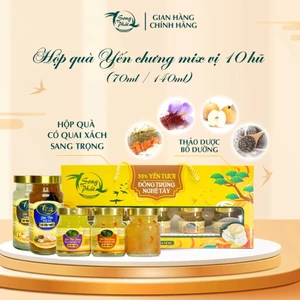 Hộp quà 10 hũ Tổ yến hộp quà mix vị Song Phát làm đẹp tự nhiên tăng sức đề kháng hồi phục sức khỏe