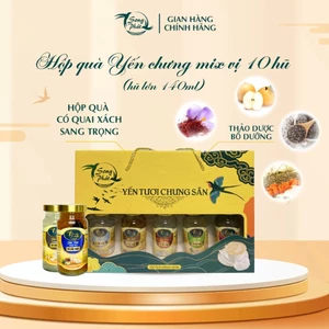 Hộp quà 10 hũ yến mix vị Song Phát làm đẹp tự nhiên tăng sức đề kháng hồi phục sức khỏe 140ml