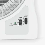 Quạt Sạc Tích Điện Honjianda dạng hộp 12 inch FL313 1-2pin, 2 chế độ AC/DC tích hợp đèn LED hỗ trợ cúp điện — ảnh 8