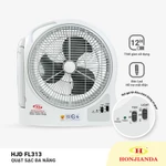 Quạt Sạc Tích Điện Honjianda dạng hộp 12 inch FL313 1-2pin, 2 chế độ AC/DC tích hợp đèn LED hỗ trợ cúp điện — ảnh 6