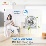 Quạt Sạc Tích Điện Honjianda dạng hộp 12 inch FL313 1-2pin, 2 chế độ AC/DC tích hợp đèn LED hỗ trợ cúp điện — ảnh 5