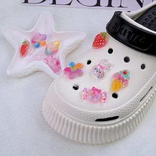 Set 10 Sticker, charm 3D chủ đề Kem bling DIY Mita gắn Dép Sục, Cá Sấu JB-362