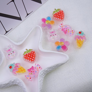 Set 10 Sticker, charm 3D chủ đề Kem bling DIY Mita gắn Dép Sục, Cá Sấu JB-362