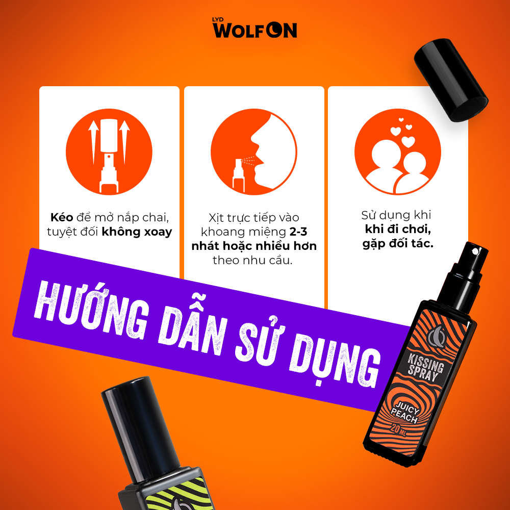 Ảnh Xịt Thơm Miệng Kissing Spray LYD Wolf ON Hương Excited Mint X3 Bạc Hà The Mát Sảng Khoái Nhỏ Gọn 20ml 4