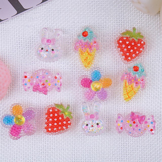 Set 10 Sticker, charm 3D chủ đề Kem bling DIY Mita gắn Dép Sục, Cá Sấu JB-362