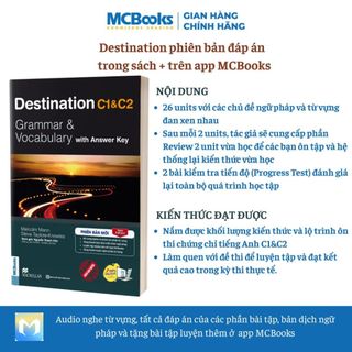 Sách - Destination C1&C2 Grammar and Vocabulary (Kèm Đáp Án) Tặng Audio và bài tập thực hành MCBooks