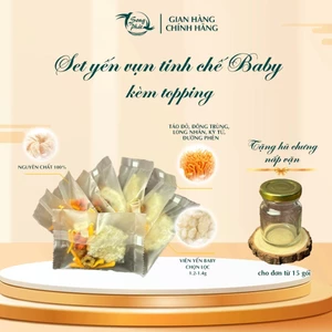 Yến baby tinh chế 01 gói lẻ Song Phát nguyên chất không pha tạp kèm topping táo đỏ đông trùng tăng cường sức khoẻ