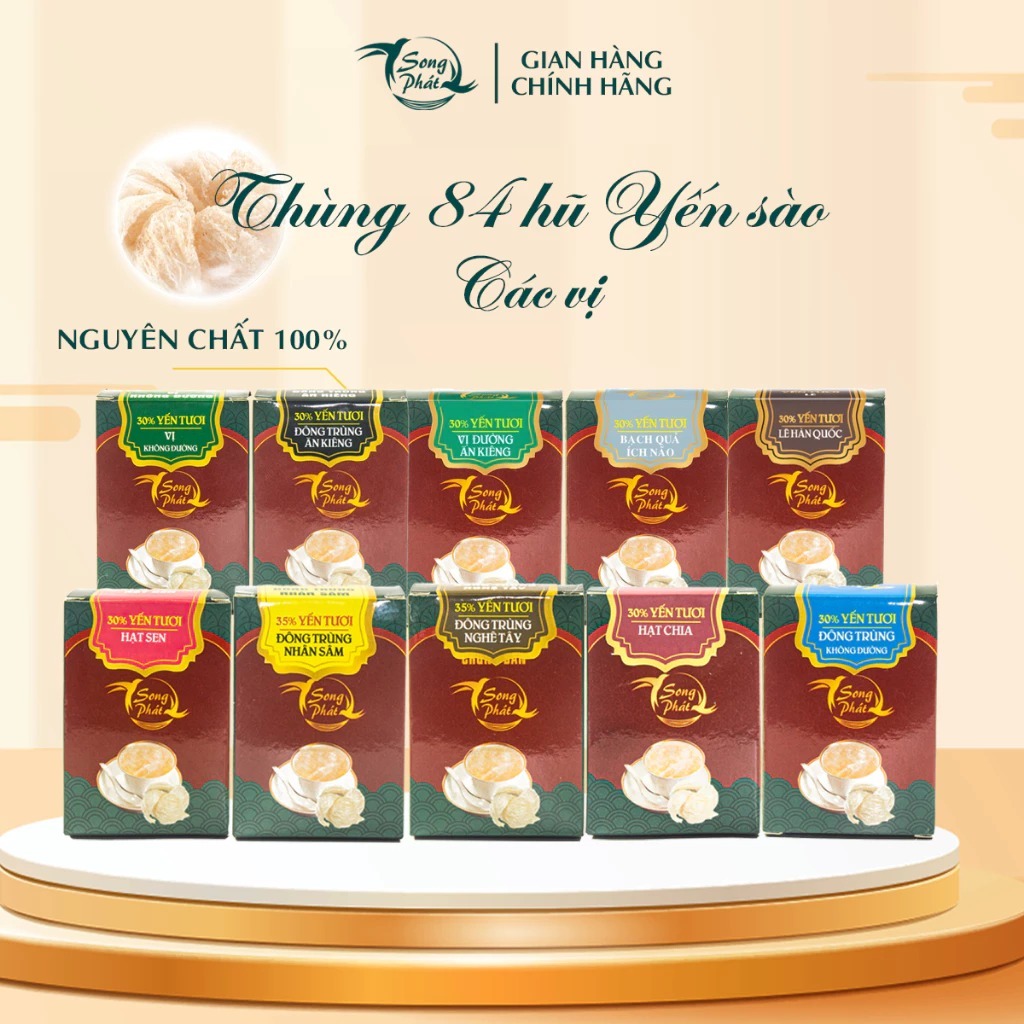 Thùng 84 hũ các vị Yến sào Song Phát 70ml