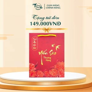 Túi hũ lẻ Yến sào Song Phát cao cấp màu đỏ - vàng nhiều mẫu đựng tối đa 15 hũ