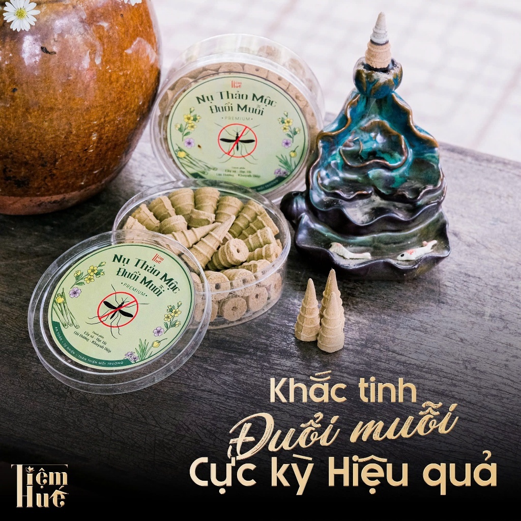Nụ Thảo Mộc Đuổi Muỗi Tiệm Huế, Hương Thơm Thanh Mát, Dịu Nhẹ, Giúp Đuỗi Muỗi, Thanh Lọc Không Khí