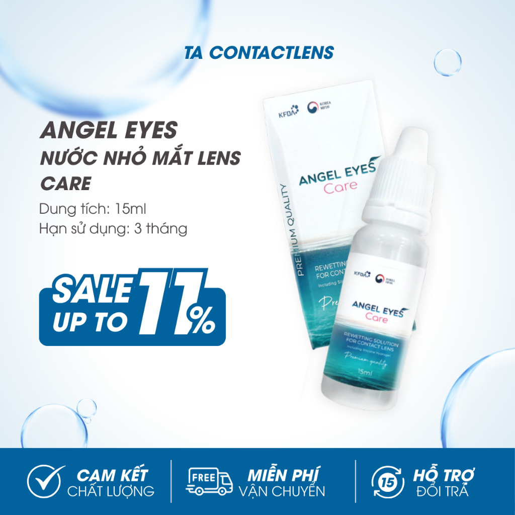 Nước nhỏ mắt lens An.gel Ey.es Ca.re, Nước mắt nhân tạo cho kính áp tròng dành cho mắt nhạy cảm 15ml