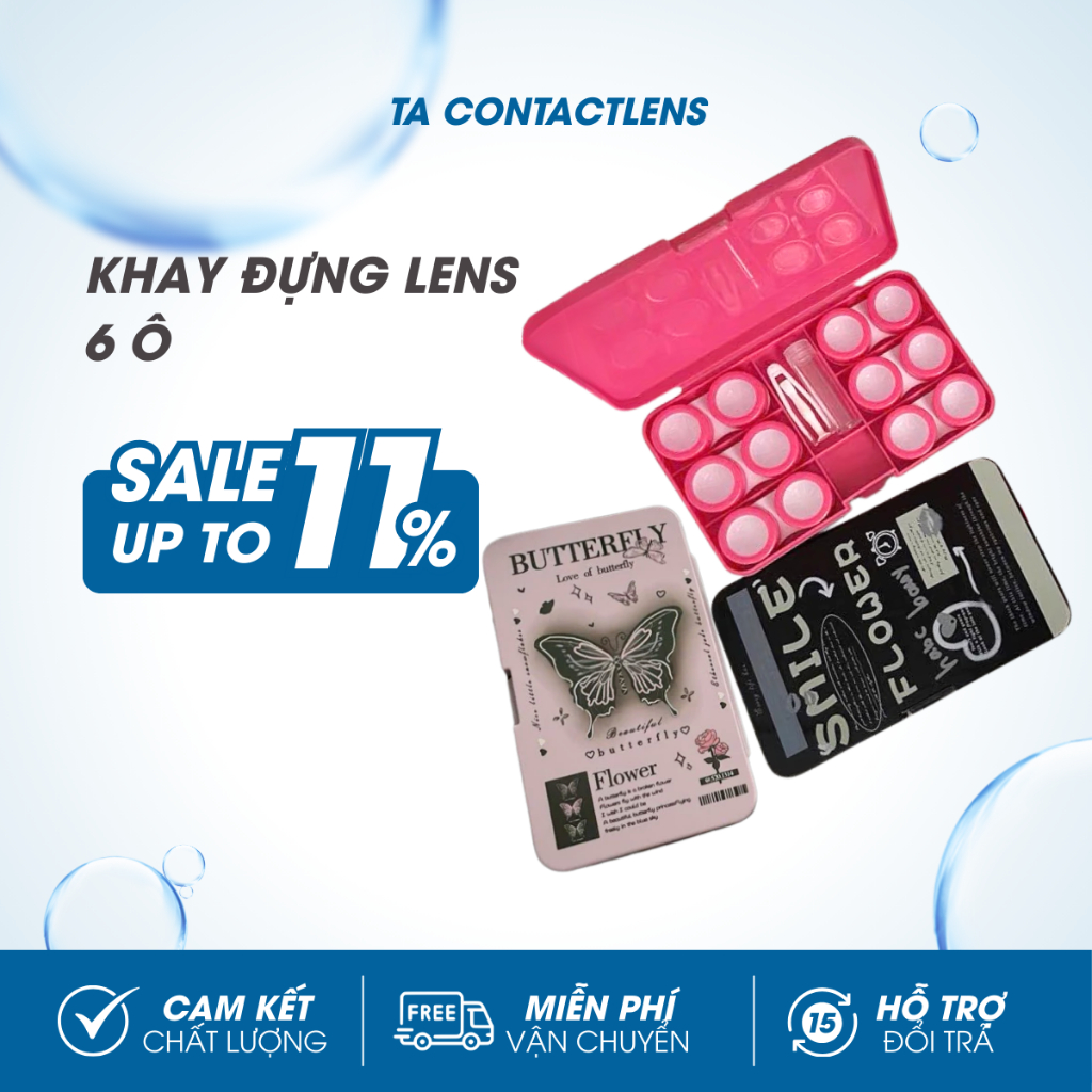 Khay đựng lens 6 ô Smile - show off - butterfly Muneyes Angel eyes