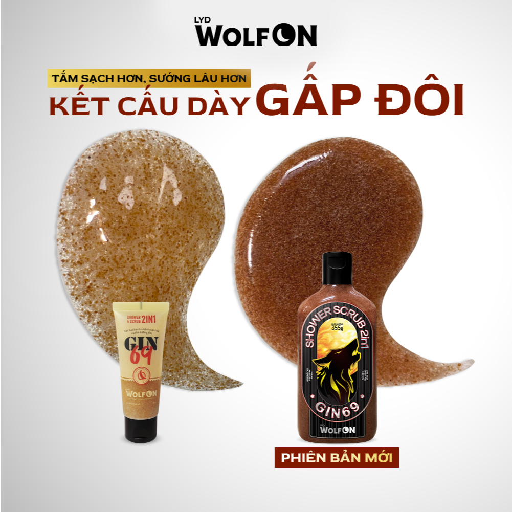 Ảnh Sữa Tắm Nam Giới 2IN1 Tẩy Tế Bào Chết LYD Wolf ON Shower Scrub Gin 69 Sạch Sâu, Mịn Da, Giảm Mụn 50ml, 350ml 1