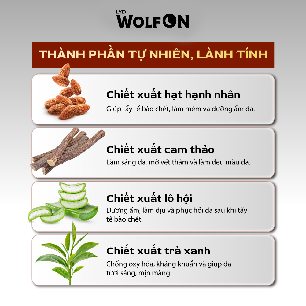 Ảnh Sữa Tắm Nam Giới 2IN1 Tẩy Tế Bào Chết LYD Wolf ON Shower Scrub Gin 69 Sạch Sâu, Mịn Da, Giảm Mụn 50ml, 350ml 3