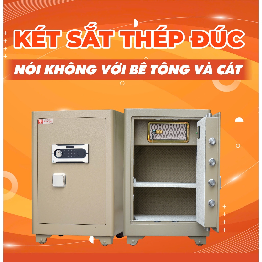 Két sắt siêu cường Việt Tiệp KVTSC120DT Khóa điện tử chống cháy, có báo động về điện thoại