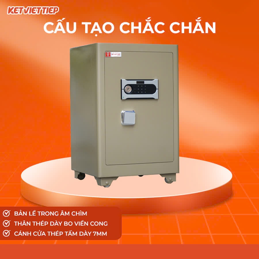 Két sắt siêu cường Việt Tiệp KVTSC120DT Khóa điện tử chống cháy, có báo động về điện thoại