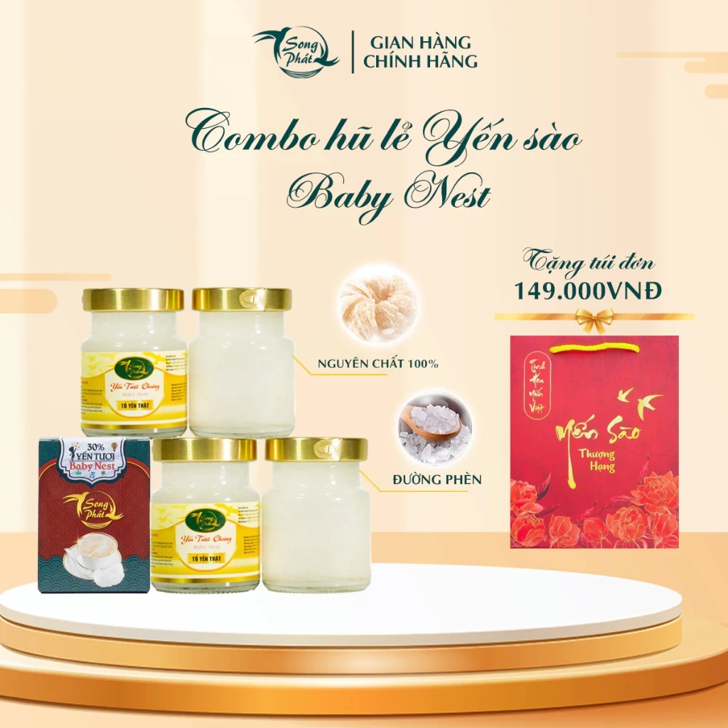 COMBO 6 hũ Yến sào BABY NEST Song Phát bổ sung dưỡng chất cho trẻ nhỏ, giúp trẻ ăn ngon, tiêu hóa tốt 70ml
