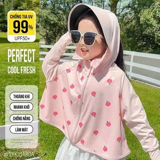 Quần áo trẻ em, Áo khoác chống nắng cho bé, chống tia cực tím 99% vải làm mát cho bé 2-12y AK480 | Tiểu Yến KID