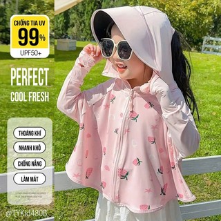 Quần áo trẻ em, Áo khoác chống nắng cho bé, chống tia cực tím 99% vải làm mát cho bé 2-12y AK480 | Tiểu Yến KID