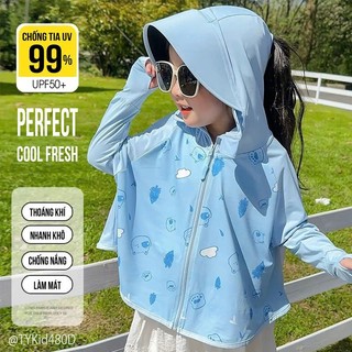 Quần áo trẻ em, Áo khoác chống nắng cho bé, chống tia cực tím 99% vải làm mát cho bé 2-12y AK480 | Tiểu Yến KID